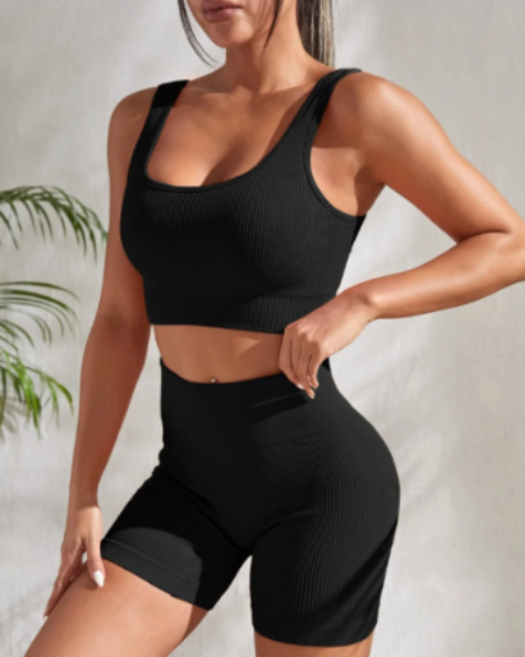'Hot Pilates' Ribbed 2-Piece Set